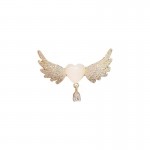 Angel wing cat's eye rhinestone brooch