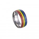 Rainbow jewelry titanium steel men's ring
