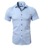 Men's shirt non ironing bamboo fiber solid color