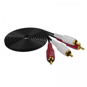 2rca red and white lotus head audio and video extension cable