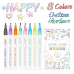 Double line outline pen 8 colors