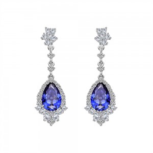 Simulated sapphire earrings