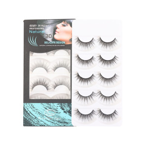 5D false eyelashes five pairs of chemical fiber eyelashes are naturally multi-layer curled and thick