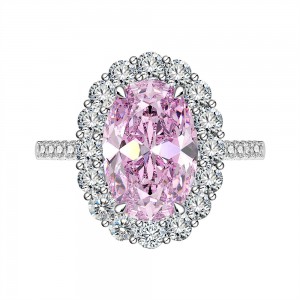 5.6 carat egg shaped diamond ring 8 * 12mm high carbon diamond