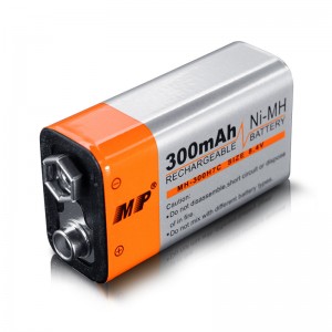 9V 300mAh nickel metal hydride battery