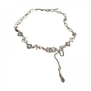 Moonstone Crystal Tassel Necklace