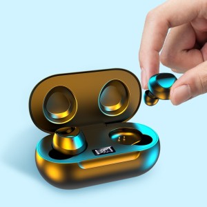 R185 Bluetooth 5.0 TWS Digital Display Wireless Bluetooth Earphone with Charging Box, Support Touch & Siri & Battery Dis