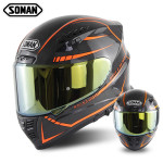 Soman new motorcycle riding helmet snake pattern carbon fiber helmet double lens carbon fiber helmet large head circumfe